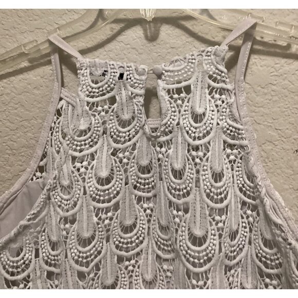 Papaya White Lace Crop Top With Intricate Pattern For Women Size s - Picture 5 of 5